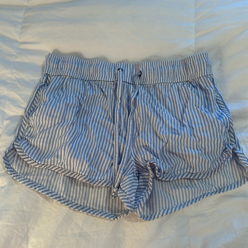 Blue and white striped shorts from SO, size medium